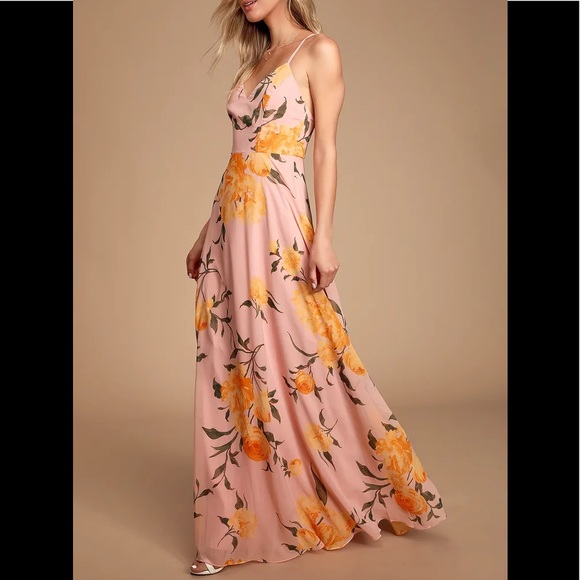 Lulu’s Endless Endearment Blush Floral Maxi Dress - Picture 2 of 13